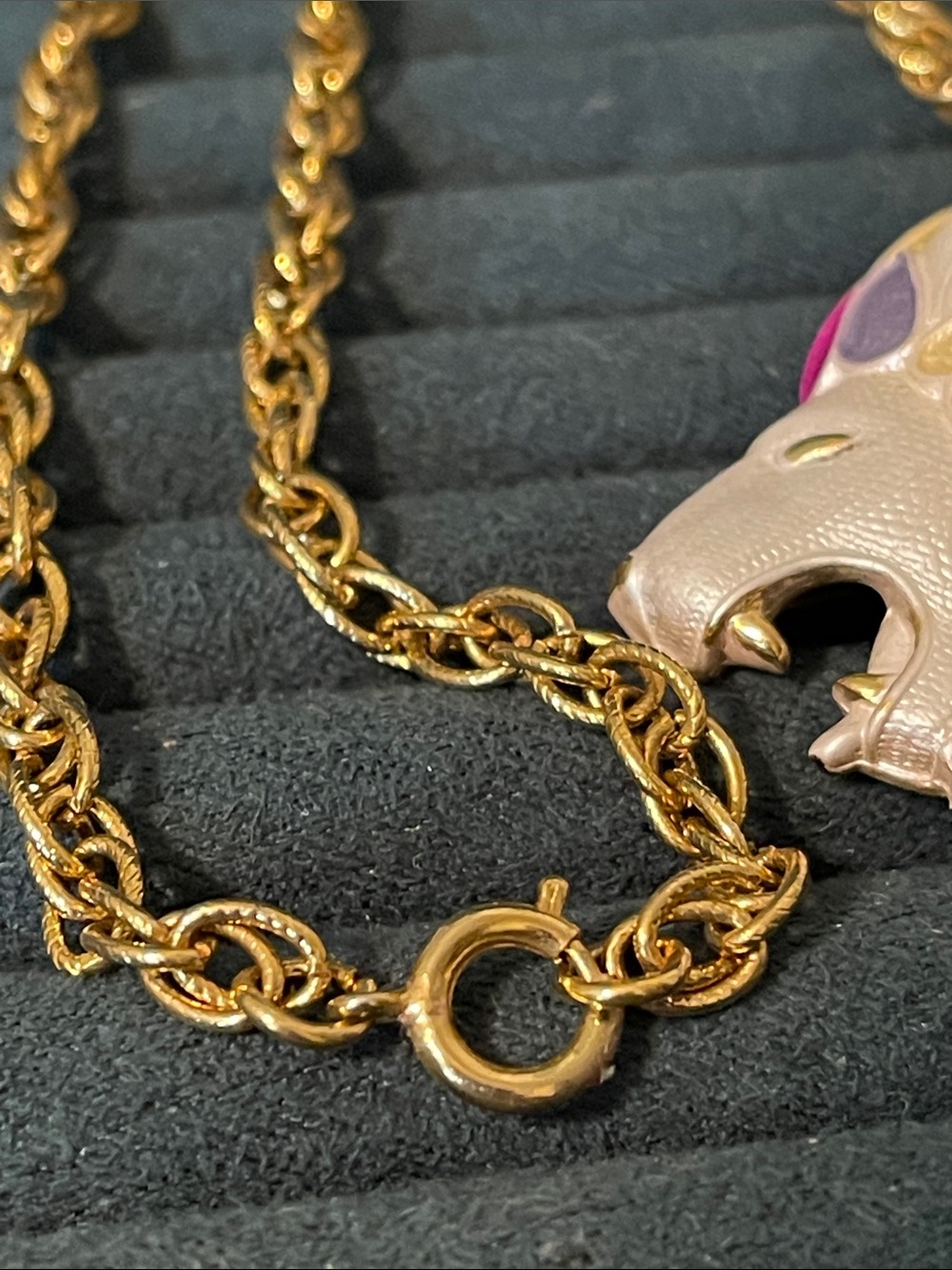 Vintage HMS Madeira Collection Pastel Roaring Lion Brooch Pendant Necklace - Picture 10 of 11